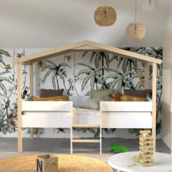 Lit Cabane Enfant En Hêtre Massif 90x190 - LT14051 -Lematelas Soldes Boutique 1331 91 piloti ambiance 2 catalogue
