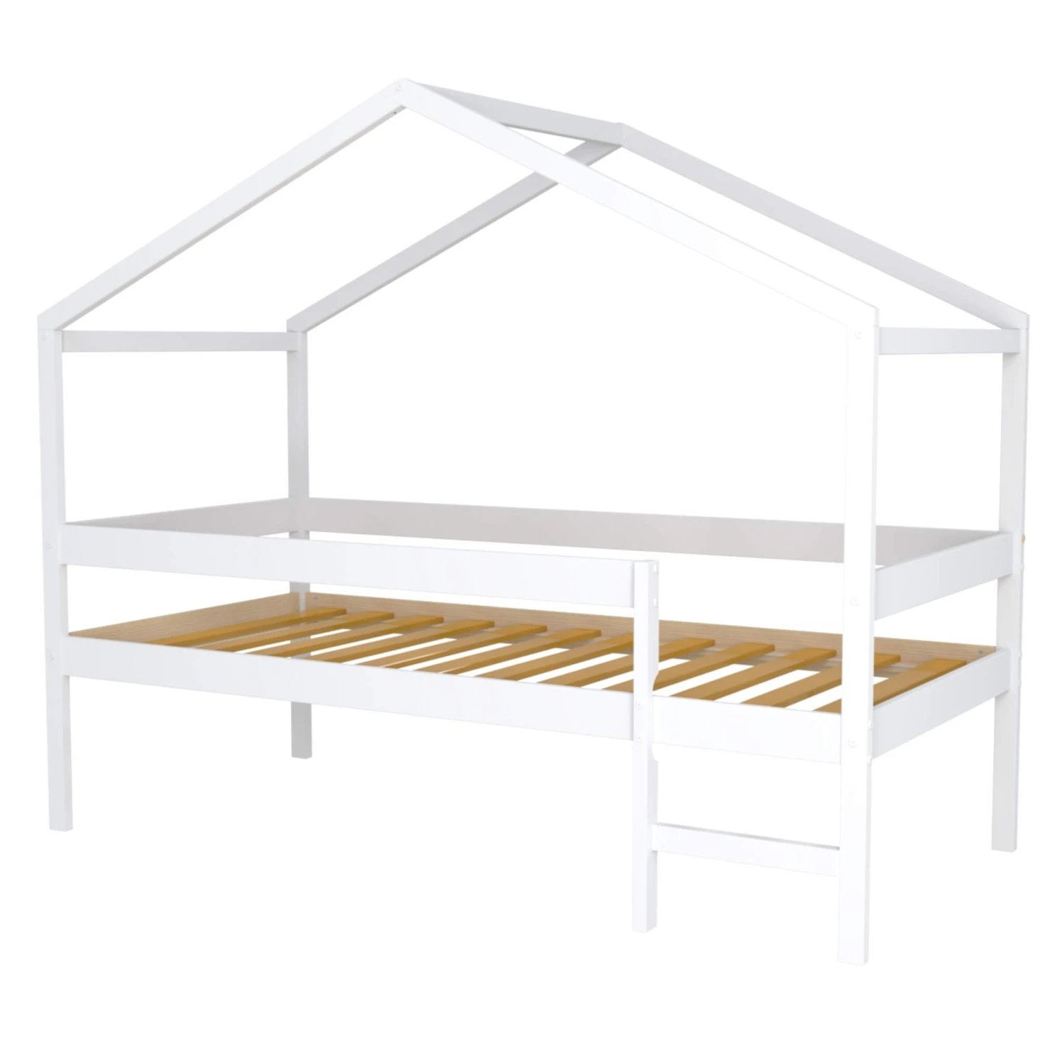 Lit Cabane Enfant Bois Blanc Laqué 90x190 - LT14054 4 Lit Cabane Enfant Bois Blanc Laqué 90x190 - LT14054 – Image 4