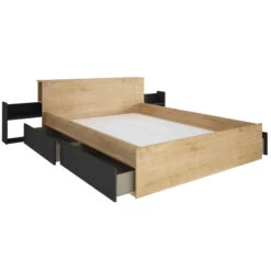 Lit Compact En Bois 140x190 Cm - LI9053 -Lematelas Soldes Boutique 1567 fond blanc 2 1