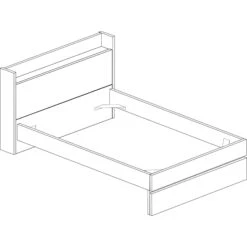 Lit Avec Tête De Lit En Bois Imitation Chêne - LI9051 -Lematelas Soldes Boutique 1711 schema