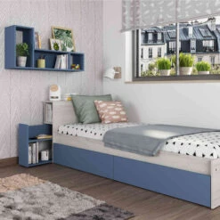 Lit Enfant Tiroir 90x200 En Bois Grisé - LI9074