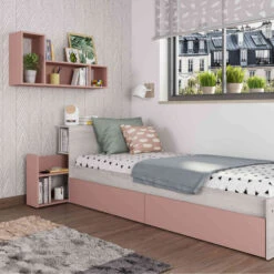 Lit Enfant Tiroir 90x200 En Bois Grisé - LI9074 -Lematelas Soldes Boutique 1771 ambiance