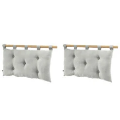 Lot De 2 Têtes De Lit à Suspendre Double Gaze 50x80 Cm -Lematelas Soldes Boutique 2tdl gris
