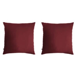 Lot De 2 Taies D'oreillers Double Gaze De Coton Bordeaux