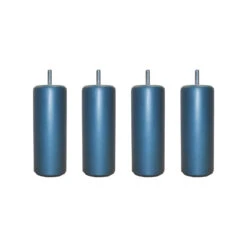 4 Pieds Cylindriques Bleu Paon