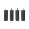 4 Pieds Cylindriques Gris Souris