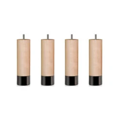 4 Pieds Cylindriques Hawaï Bois Brut 15 Cm