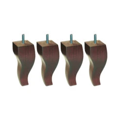 4 Pieds Louis XV Bois Noyer Rustique 15 Cm