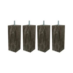 4 Pieds Carrés Bois Nature 17 Cm