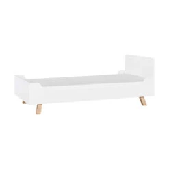 Lit Enfant En Bois Blanc Et Imitation Chêne 90x200 - LT17013