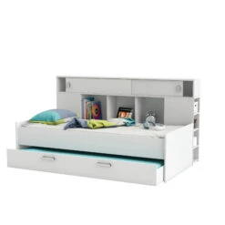 Lit Enfant Gigogne 90x200 Blanc Perle