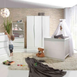 Lit Bébé évolutif En Bois Wave - 70x140 Cm - Geuther -Lematelas Soldes Boutique ambiance chambre wave