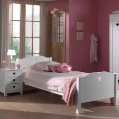 Lit Enfant En Bois Blanc 90x200 LT2001 -Lematelas Soldes Boutique amco03