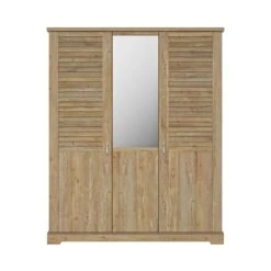 Lit Et Armoire En Bois Clair - LT5079 -Lematelas Soldes Boutique armoire thelma face fond blanc 1