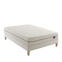Ensemble Matelas Naturel Ressorts Et Latex Naturel, Sommier Et Pieds Aube 600 - SOMEO