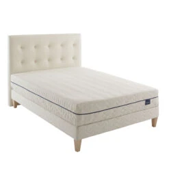 Ensemble Matelas Naturel Ressorts Et Latex Naturel, Sommier, Pieds Et Tête De Lit Aube 600 - SOMEO