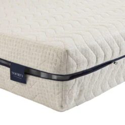 Ensemble Matelas Naturel Ressorts Et Latex Naturel, Sommier, Pieds, Couette Et Oreiller Aube 600 - SOMEO -Lematelas Soldes Boutique aube 600 zoom zip ouvert fond blanc 12