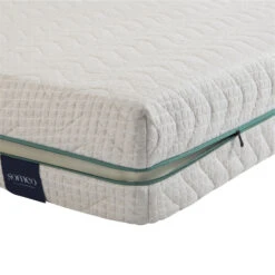 Ensemble Matelas Naturel Latex Naturel, Sommier, Pieds, Tête De Lit, Couette Et Oreiller Aube 700 - SOMEO -Lematelas Soldes Boutique aube 700 zoom zip ouvert fond blanc 28