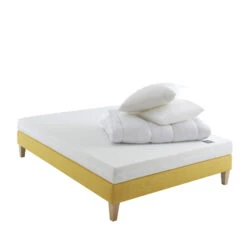 Ensemble Matelas Junior Mousse, Sommier, Pieds, Couette Et Oreiller Aurore 100 - SOMEO