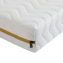 Ensemble Matelas Mousse, Sommier, Pieds, Couette Et Oreiller Aurore 200 - SOMEO -Lematelas Soldes Boutique aurore 200 zoom ganse zip fond blanc 24