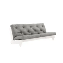 Banquette Ajustable FRESH En Pin Massif Blanc Avec Matelas Futon 140x200 -Lematelas Soldes Boutique banquette fresh blanc gris profil fond blanc.jpg