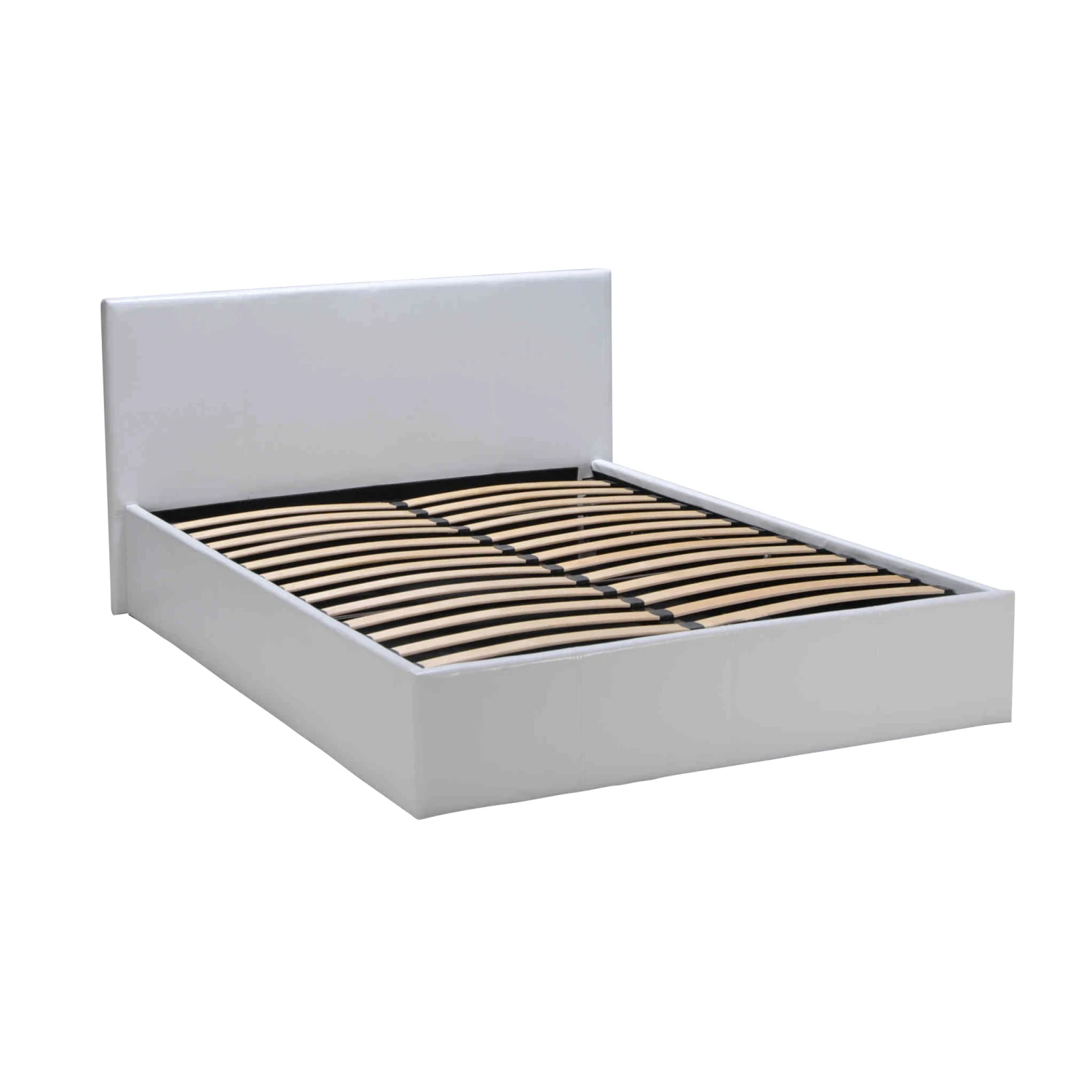 Lit Coffre En Métal Avec Revêtement Simili Cuir Blanc - LT14020 2 Lit Coffre En Métal Avec Revêtement Simili Cuir Blanc - LT14020 – Image 2