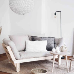 Banquette Ajustable BEAT En Pin Massif Blanc Matelas Inclus 75x200 -Lematelas Soldes Boutique beat ambiance 5