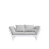Banquette Ajustable BEAT En Pin Massif Blanc Matelas Inclus 75x200