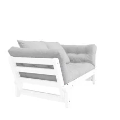 Banquette Ajustable BEAT En Pin Massif Blanc Matelas Inclus 75x200 -Lematelas Soldes Boutique beat blanc fond blanc 2