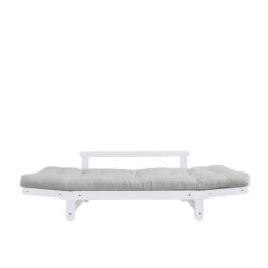 Banquette Ajustable BEAT En Pin Massif Blanc Matelas Inclus 75x200 -Lematelas Soldes Boutique beat blanc fond blanc 3