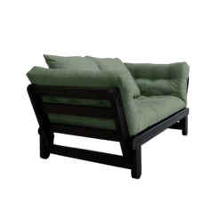 Banquette Ajustable BEAT En Pin Massif Noir Matelas Inclus 75x200 -Lematelas Soldes Boutique beat vert fond blanc 1