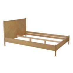 Lit En Bois Massif Imitation Chêne - LT0019 -Lematelas Soldes Boutique bedangle