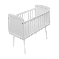 Berceau Bébé En Bois Massif Blanc Et Hêtre 40x90 -Lematelas Soldes Boutique berceau antoine fond blanc 1 1