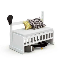 Berceau Cododo évolutif En Bois + Matelas 40x80 Cm -Lematelas Soldes Boutique berceau cododo volutif en bois blanc matelas. banquette