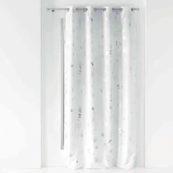 Rideau à œillets Bloomy 140x260 Cm -Lematelas Soldes Boutique bloomy blanc argent