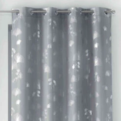 Rideau à œillets Bloomy 140x260 Cm -Lematelas Soldes Boutique bloomy gris argent zoom