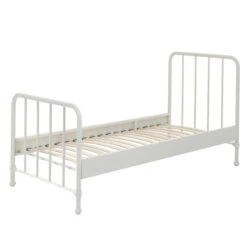Lit Enfant à Barreaux En Métal 90x200 Cm - LT2059 -Lematelas Soldes Boutique bronxx blanc fond blanc