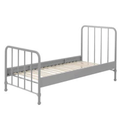 Lit Enfant à Barreaux En Métal 90x200 Cm - LT2059 -Lematelas Soldes Boutique bronxx gris fond blanc