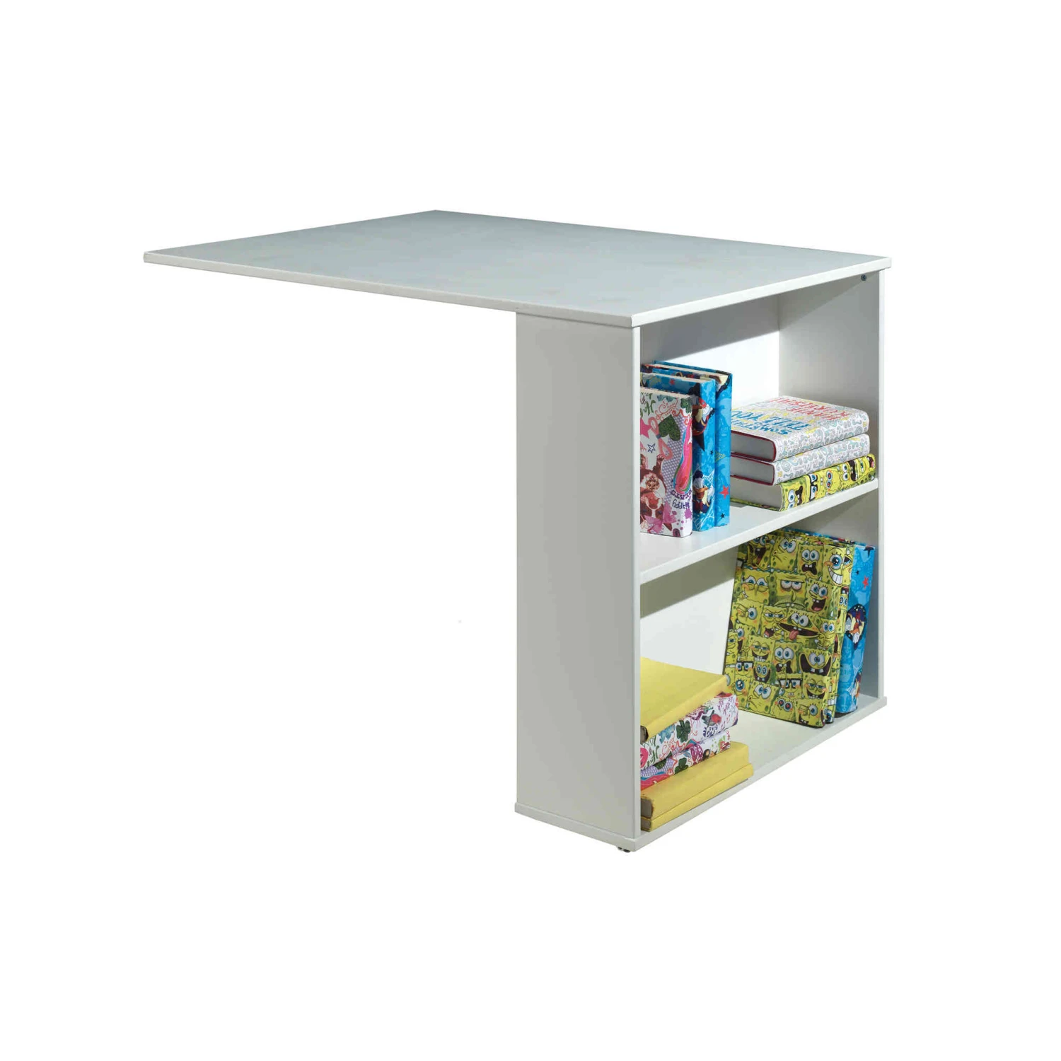 Lit Mezzanine 90x200 Blanc + Bureau + Bibliothèque - Terre De Nuit 2 Lit Mezzanine 90x200 Blanc + Bureau + Bibliothèque - Terre De Nuit – Image 2