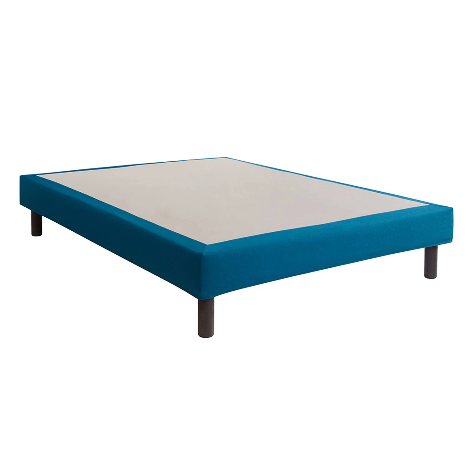 Cache-sommier Intégral 100% Coton Bleu Canard 1 Cache-sommier Intégral 100% Coton Bleu Canard