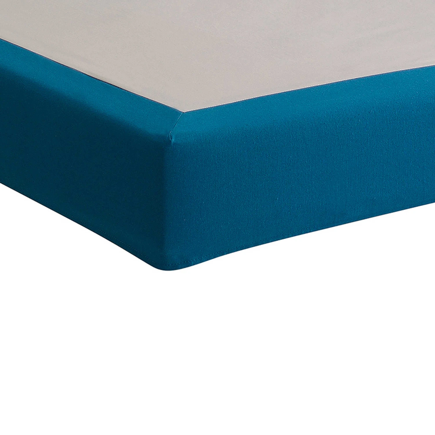 Cache-sommier Intégral 100% Coton Bleu Canard 2 Cache-sommier Intégral 100% Coton Bleu Canard – Image 2