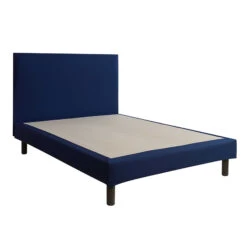 Cache-sommier Intégral 100% Coton Indigo -Lematelas Soldes Boutique cache sommier indigo fond blanc 4