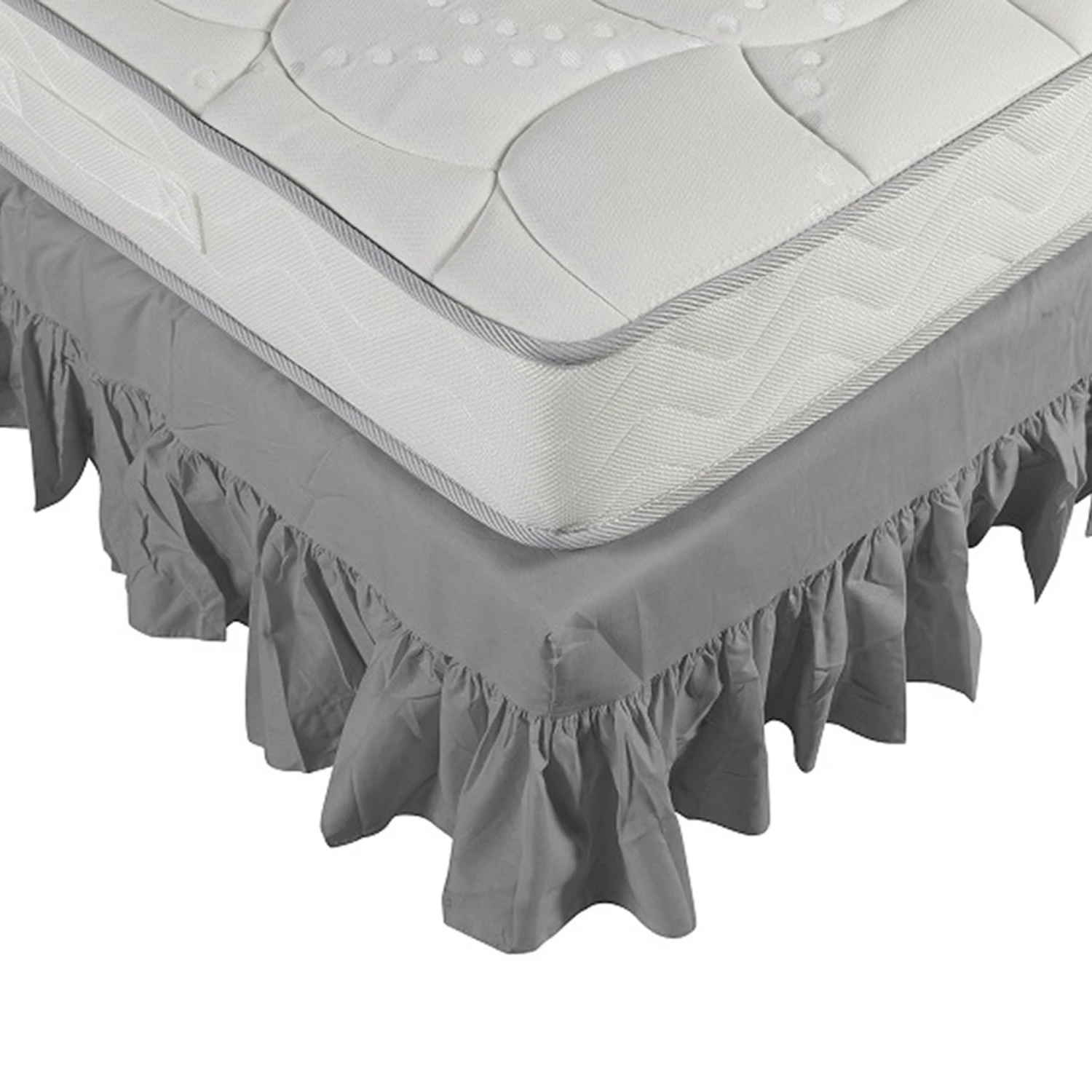 Cache Sommier Gris Souris Intégral à Volants 2 Cache Sommier Gris Souris Intégral à Volants – Image 2