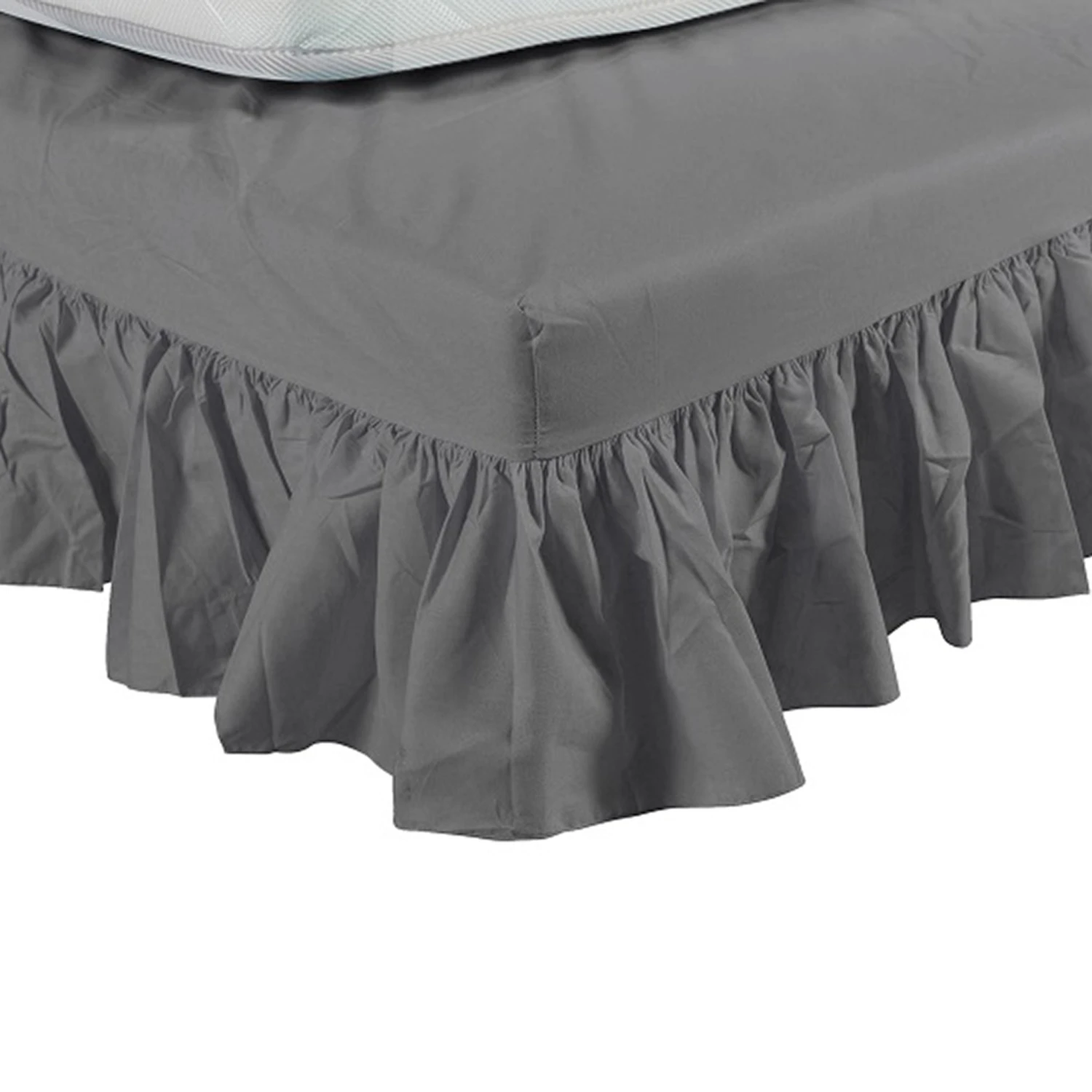 Cache Sommier Gris Souris Intégral à Volants 1 Cache Sommier Gris Souris Intégral à Volants