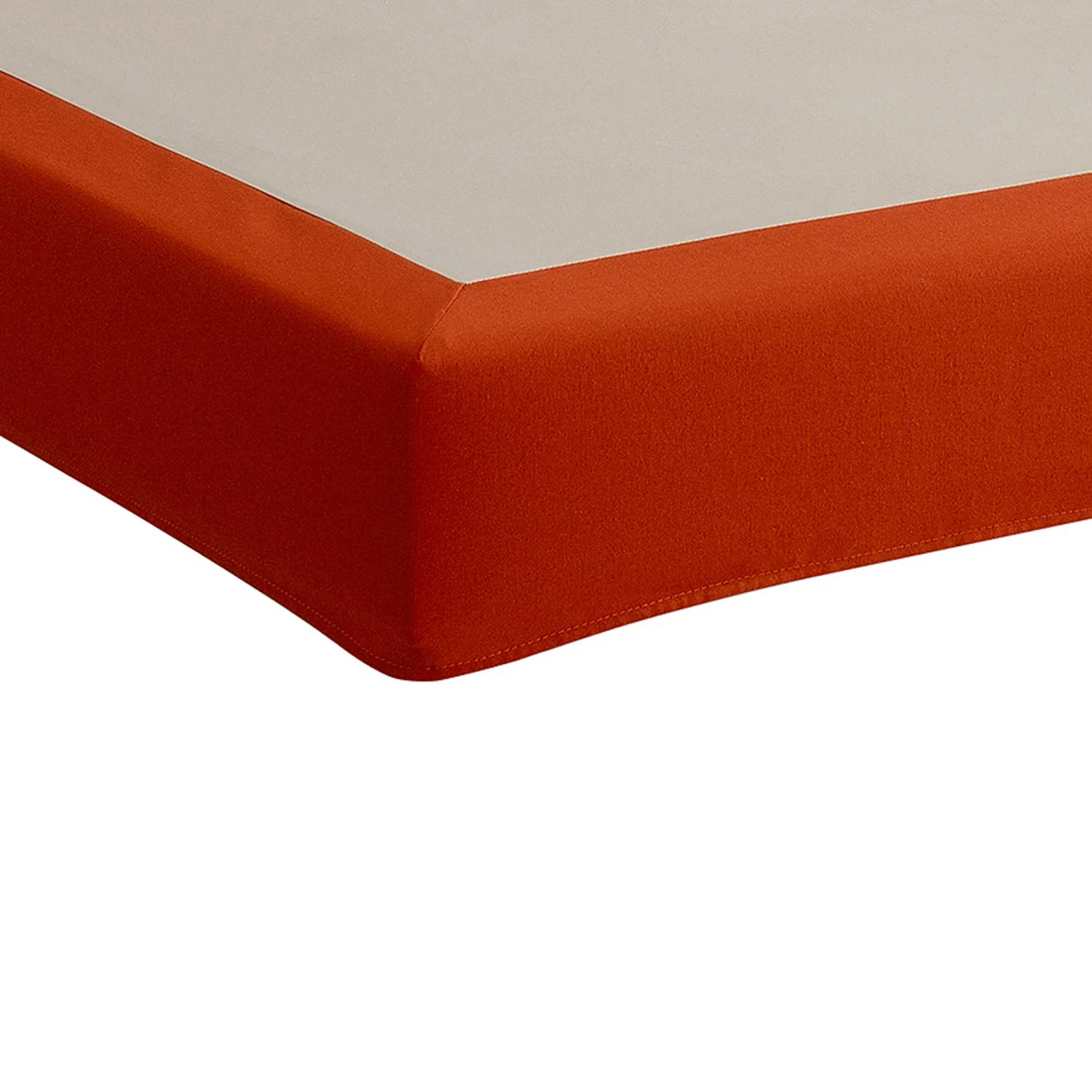 Cache-sommier Intégral 100% Coton Terracotta 2 Cache-sommier Intégral 100% Coton Terracotta – Image 2