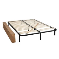 Ensemble Matelas 100% Latex Abondance + Cadre à Lattes - Terre De Nuit -Lematelas Soldes Boutique cadre a lattes kit 140x190 avec conditionnement 5