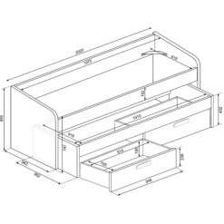 Lit Compact En Bois Blanc 90x190 - LT9015 -Lematelas Soldes Boutique campact 4 1