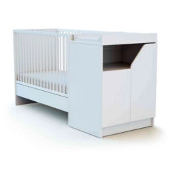Lit Bébé évolutif + Meuble à Langer En Bois CARNAVAL -Lematelas Soldes Boutique chambre evolutive blanc carnaval fond blanc 2