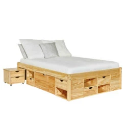 Lit Tiroirs Avec Chevets Intégrés En Bois Massif - LT12012 -Lematelas Soldes Boutique claas 5 fond blanc