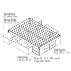 Lit Tiroirs En Bois Massif Blanc Laqué - LT12013 11 Lit Tiroirs En Bois Massif Blanc Laqué - LT12013 -Lematelas Soldes Boutique claas 6 1
